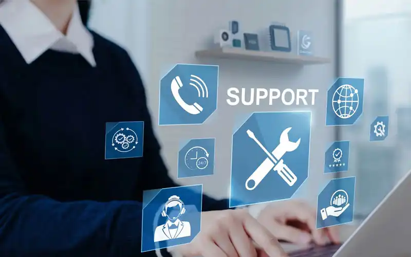 Accutech professional technical support and maintenance service for industrial laundry machines.